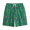 Watercolor Carrot Pattern Print Cotton Shorts