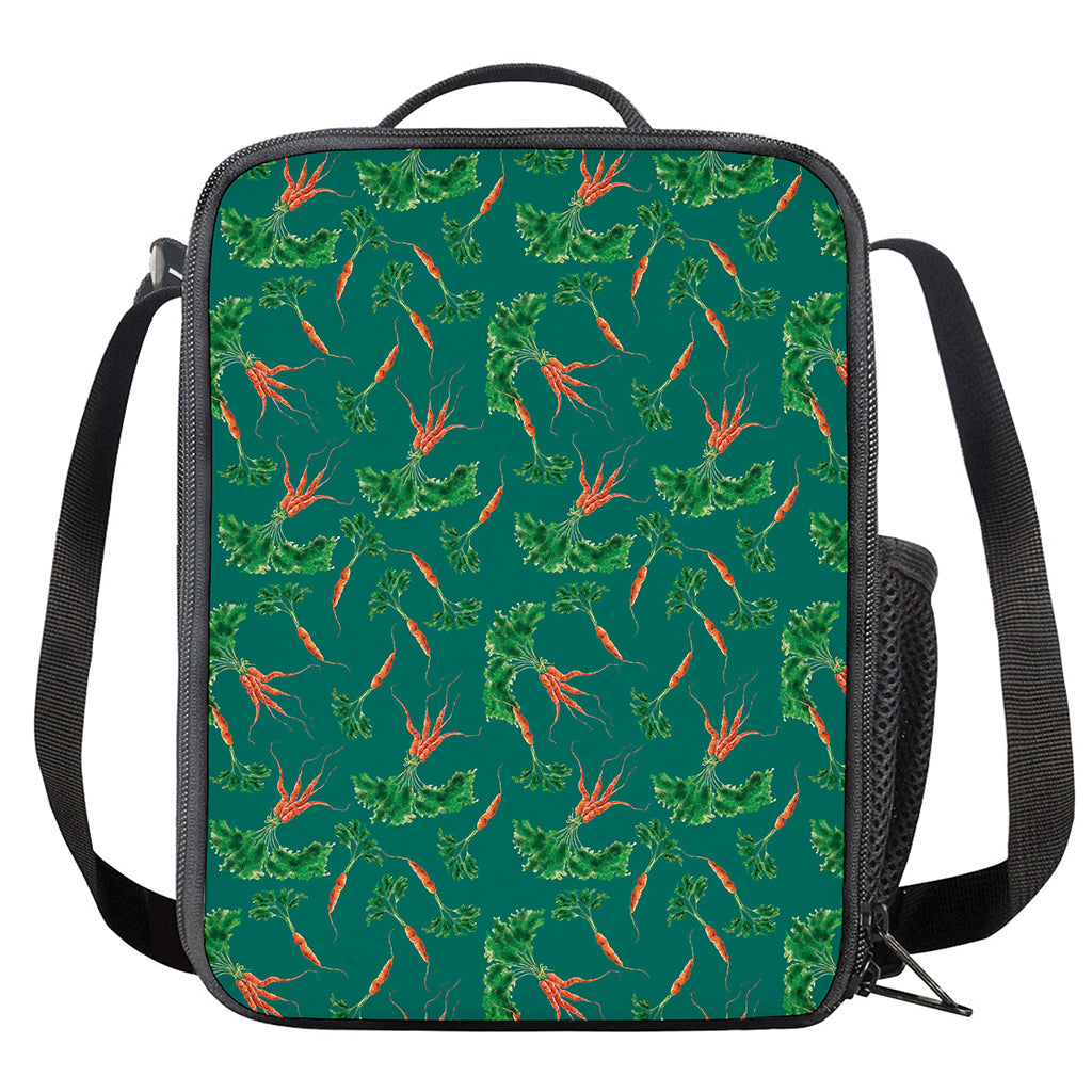 Watercolor Carrot Pattern Print Crossbody Lunch Bag