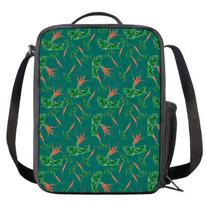 Watercolor Carrot Pattern Print Crossbody Lunch Bag