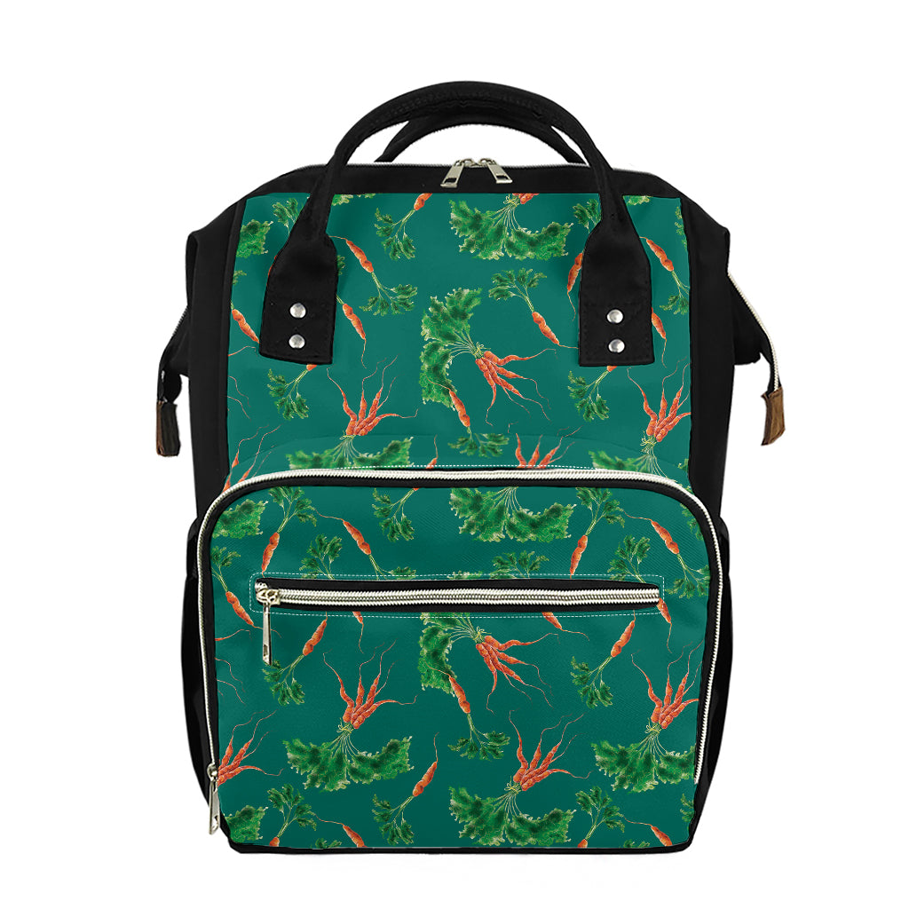 Watercolor Carrot Pattern Print Diaper Bag