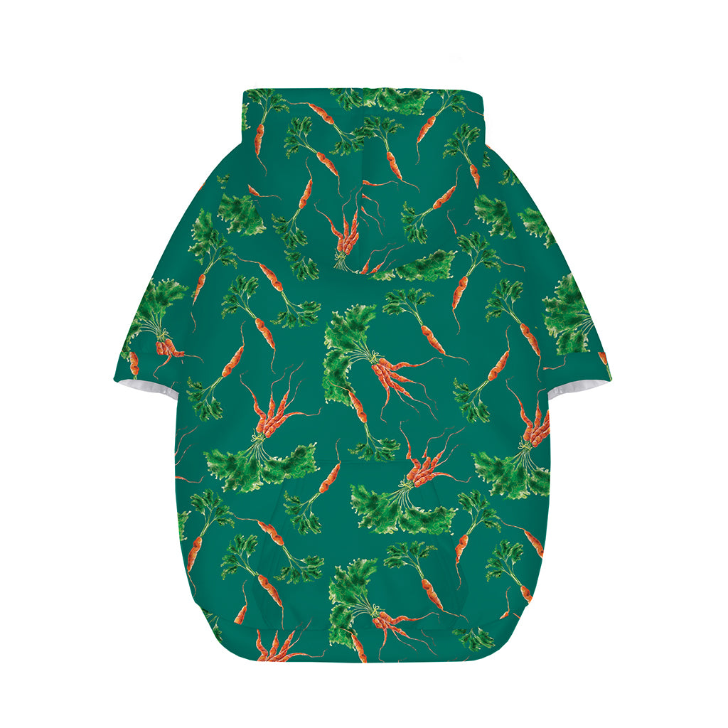 Watercolor Carrot Pattern Print Dog Zip Up Hoodie