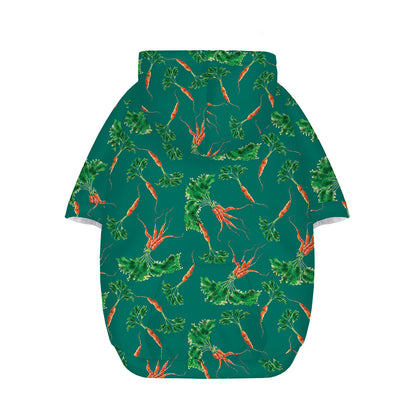 Watercolor Carrot Pattern Print Dog Zip Up Hoodie