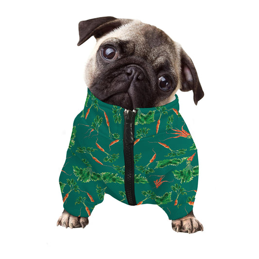 Watercolor Carrot Pattern Print Dog Zip Up Jacket