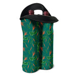 Watercolor Carrot Pattern Print Double Neoprene Wine Tote