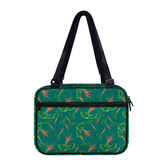 Watercolor Carrot Pattern Print Double Strap Bible Bag