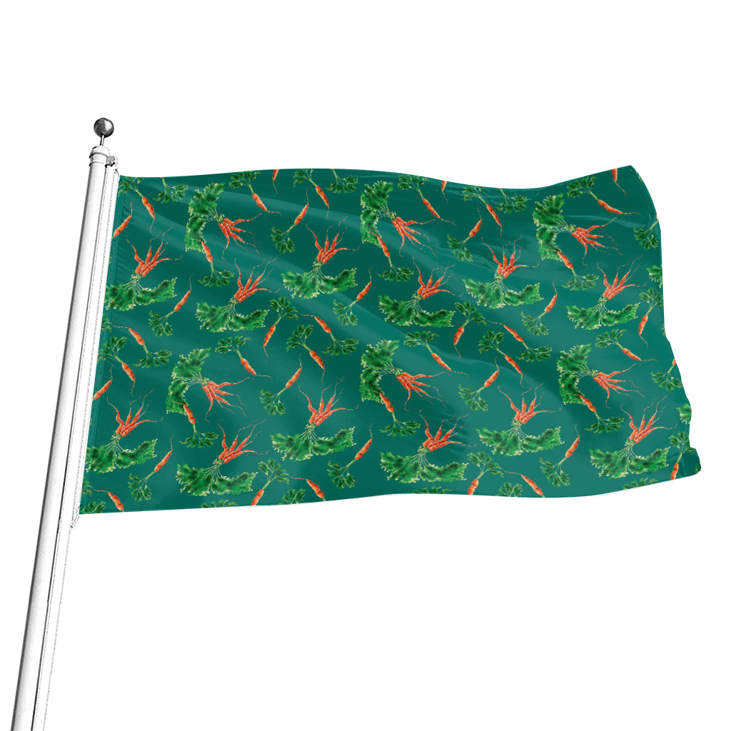Watercolor Carrot Pattern Print Flag