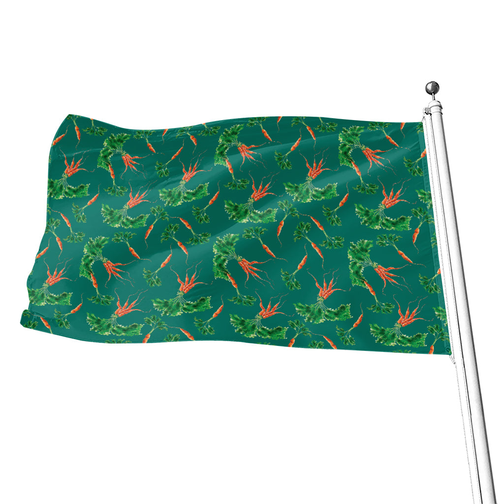 Watercolor Carrot Pattern Print Flag