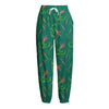 Watercolor Carrot Pattern Print Fleece Lined Knit Pants