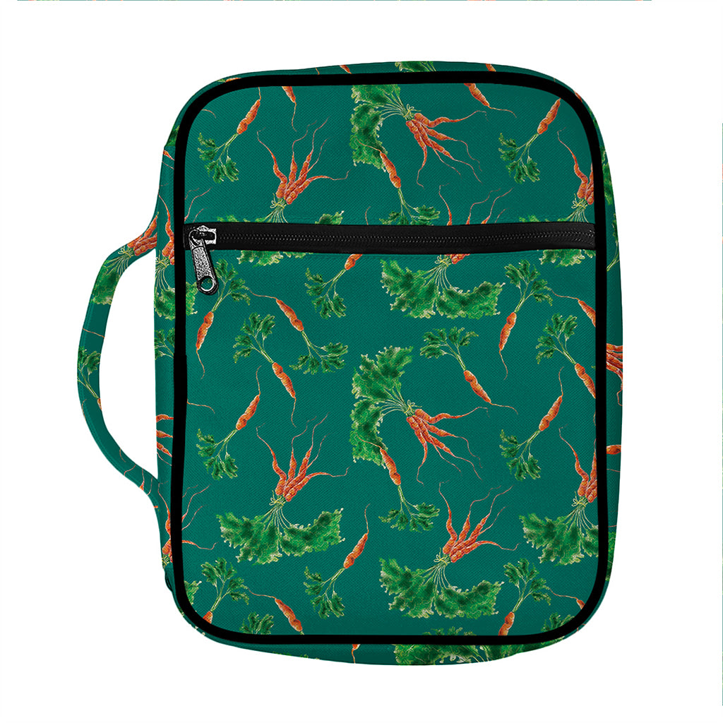 Watercolor Carrot Pattern Print Front Pocket Bible Bag