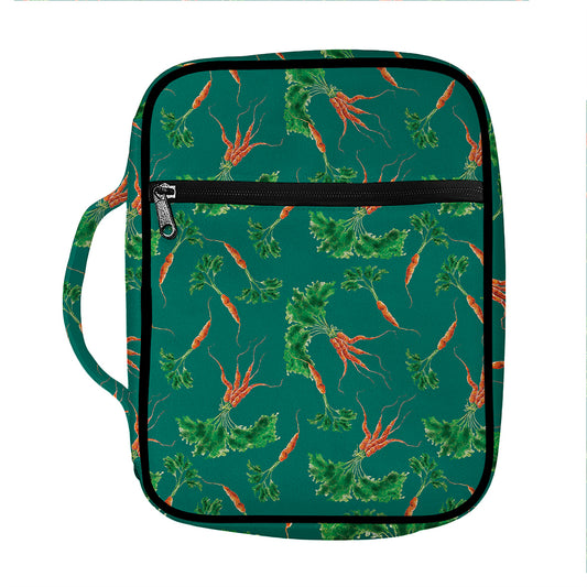 Watercolor Carrot Pattern Print Front Pocket Bible Bag