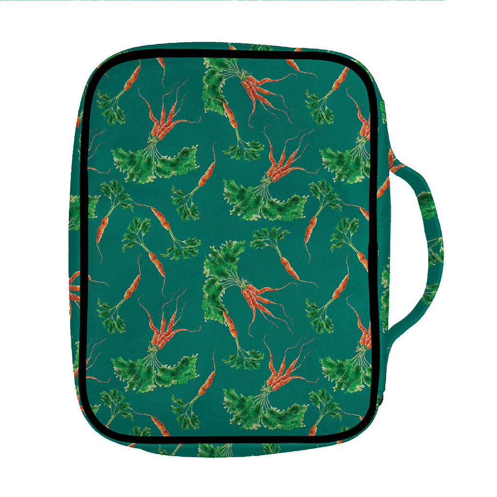 Watercolor Carrot Pattern Print Front Pocket Bible Bag