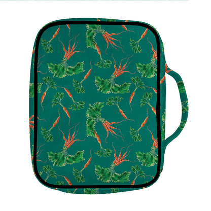 Watercolor Carrot Pattern Print Front Pocket Bible Bag