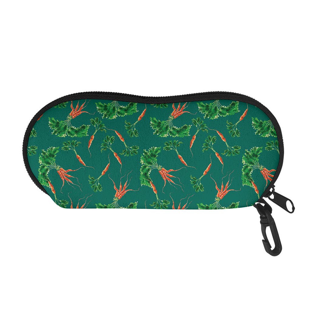 Watercolor Carrot Pattern Print Glasses Case