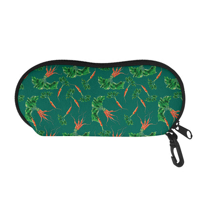 Watercolor Carrot Pattern Print Glasses Case