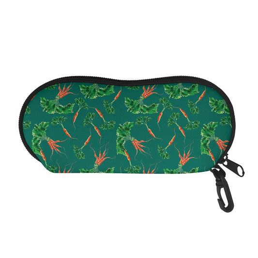Watercolor Carrot Pattern Print Glasses Case