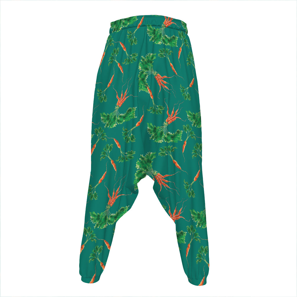 Watercolor Carrot Pattern Print Hammer Pants