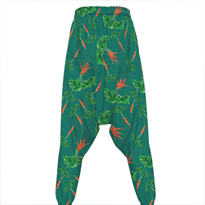 Watercolor Carrot Pattern Print Hammer Pants