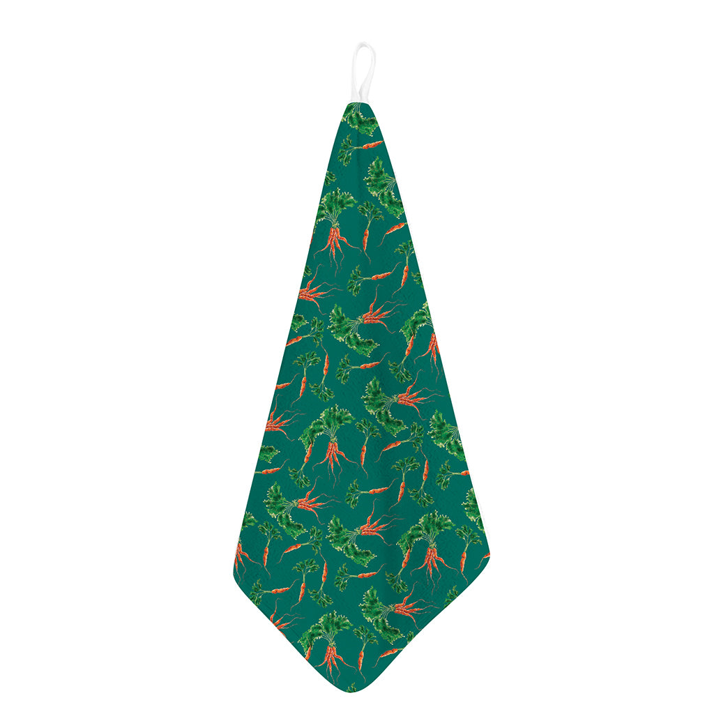 Watercolor Carrot Pattern Print Hand Towel