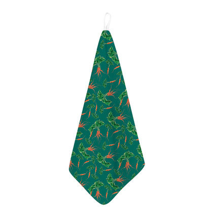 Watercolor Carrot Pattern Print Hand Towel