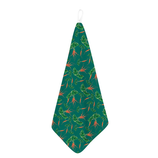 Watercolor Carrot Pattern Print Hand Towel