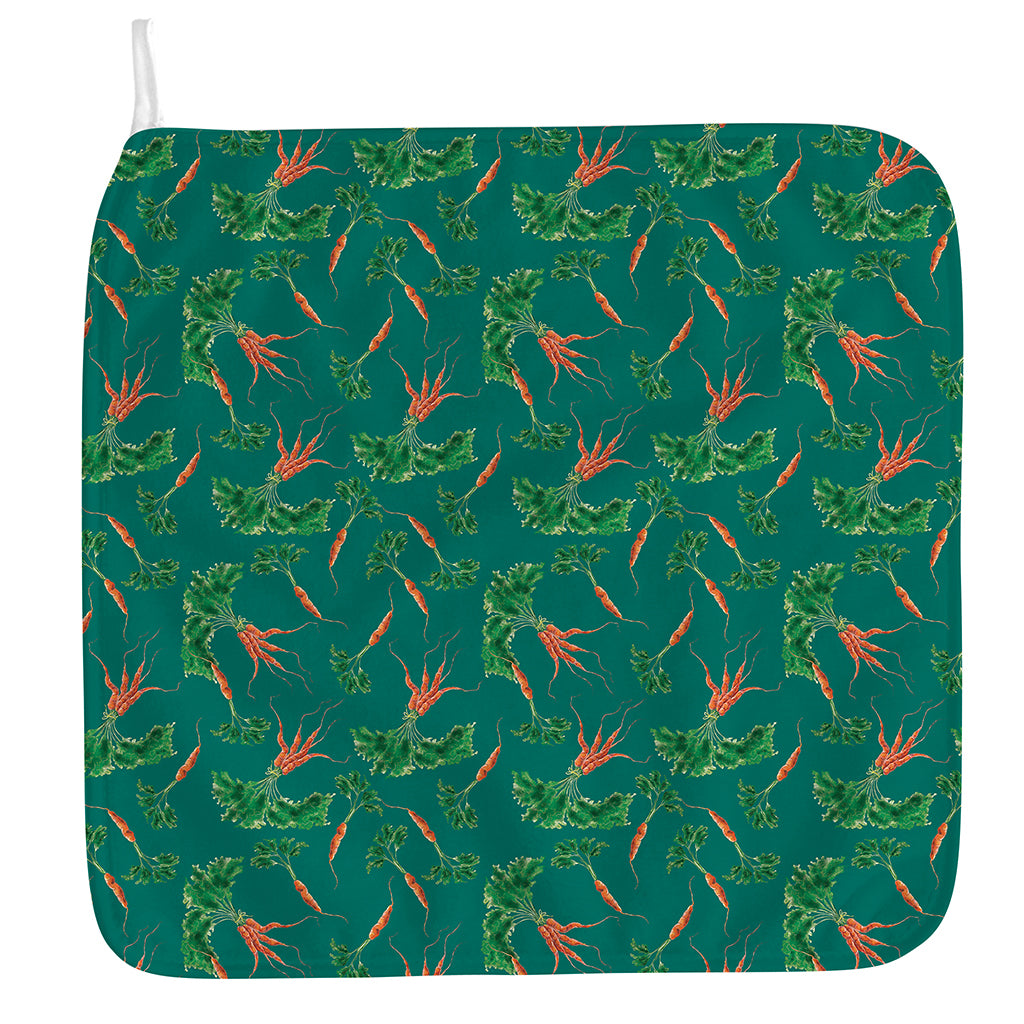 Watercolor Carrot Pattern Print Hand Towel