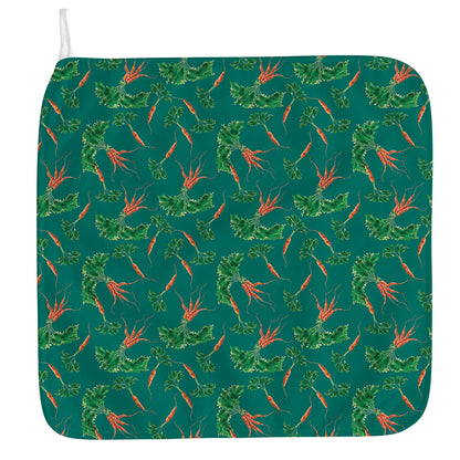 Watercolor Carrot Pattern Print Hand Towel