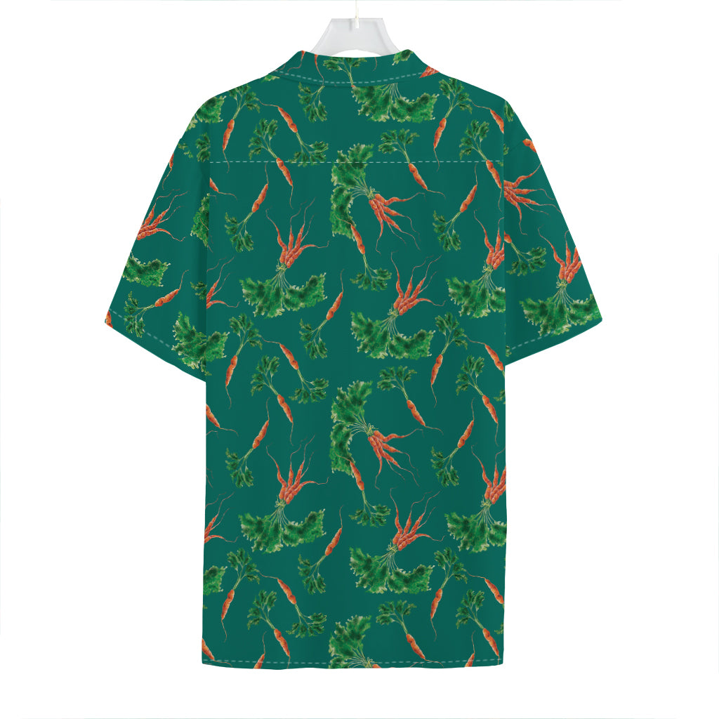 Watercolor Carrot Pattern Print Hawaiian Shirt