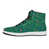 Watercolor Carrot Pattern Print High Top Leather Sneakers