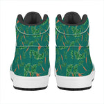 Watercolor Carrot Pattern Print High Top Leather Sneakers