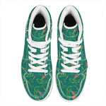 Watercolor Carrot Pattern Print High Top Leather Sneakers