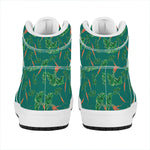 Watercolor Carrot Pattern Print High Top Leather Sneakers