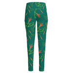 Watercolor Carrot Pattern Print High-Waisted Pocket Leggings