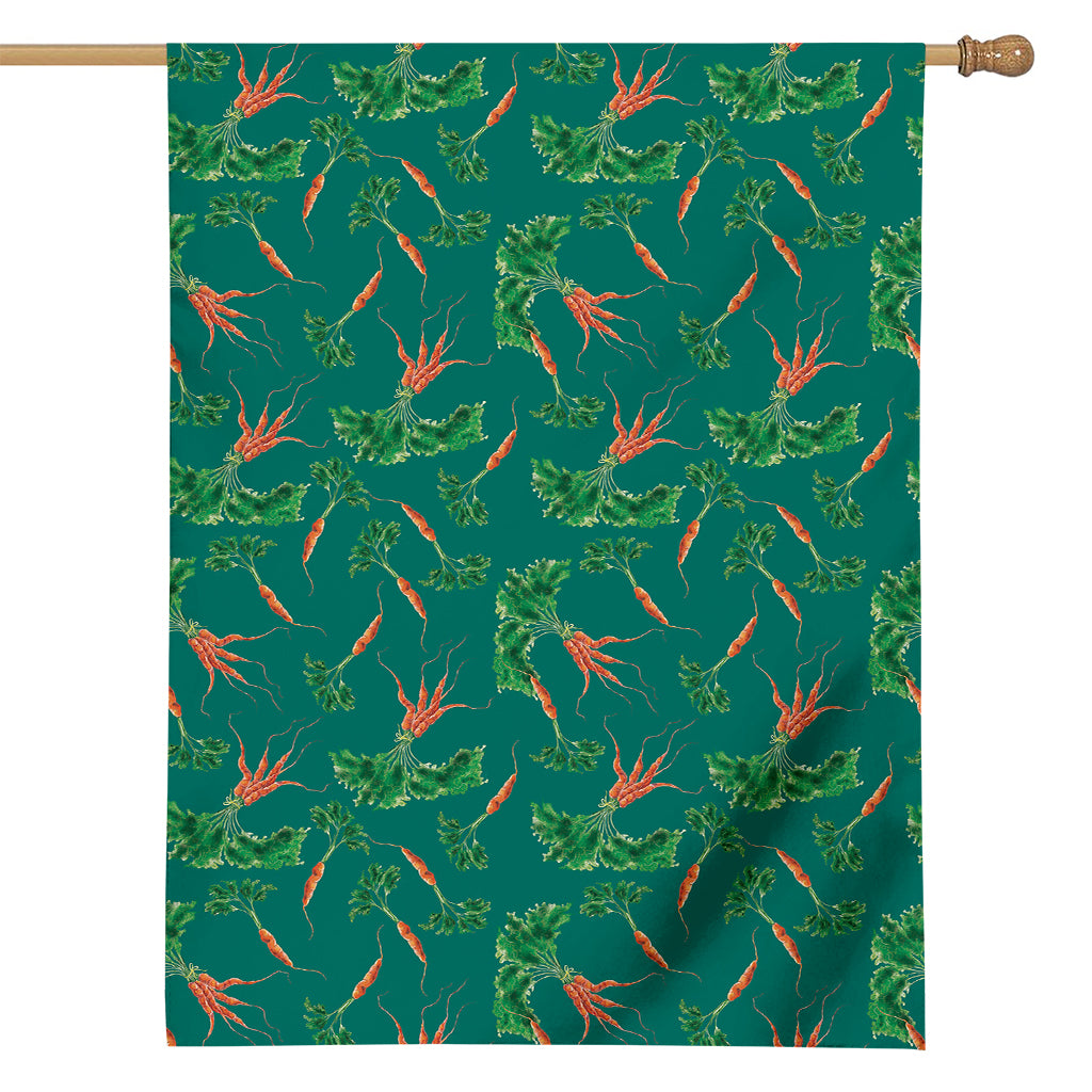 Watercolor Carrot Pattern Print House Flag