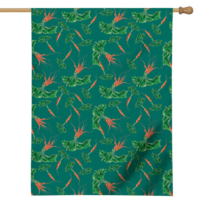 Watercolor Carrot Pattern Print House Flag