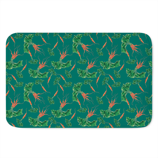 Watercolor Carrot Pattern Print Indoor Door Mat