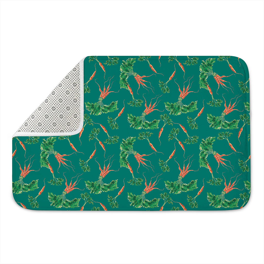 Watercolor Carrot Pattern Print Indoor Door Mat