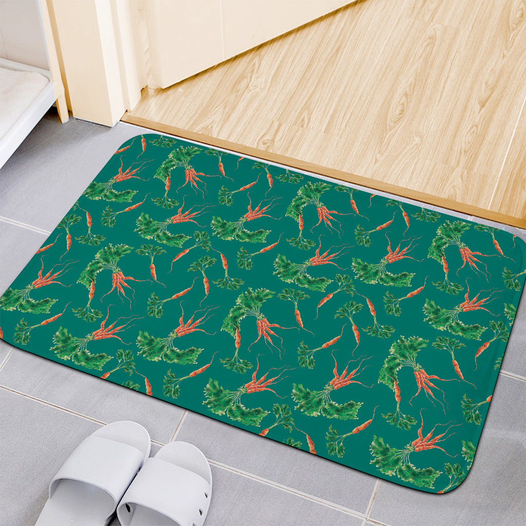 Watercolor Carrot Pattern Print Indoor Door Mat