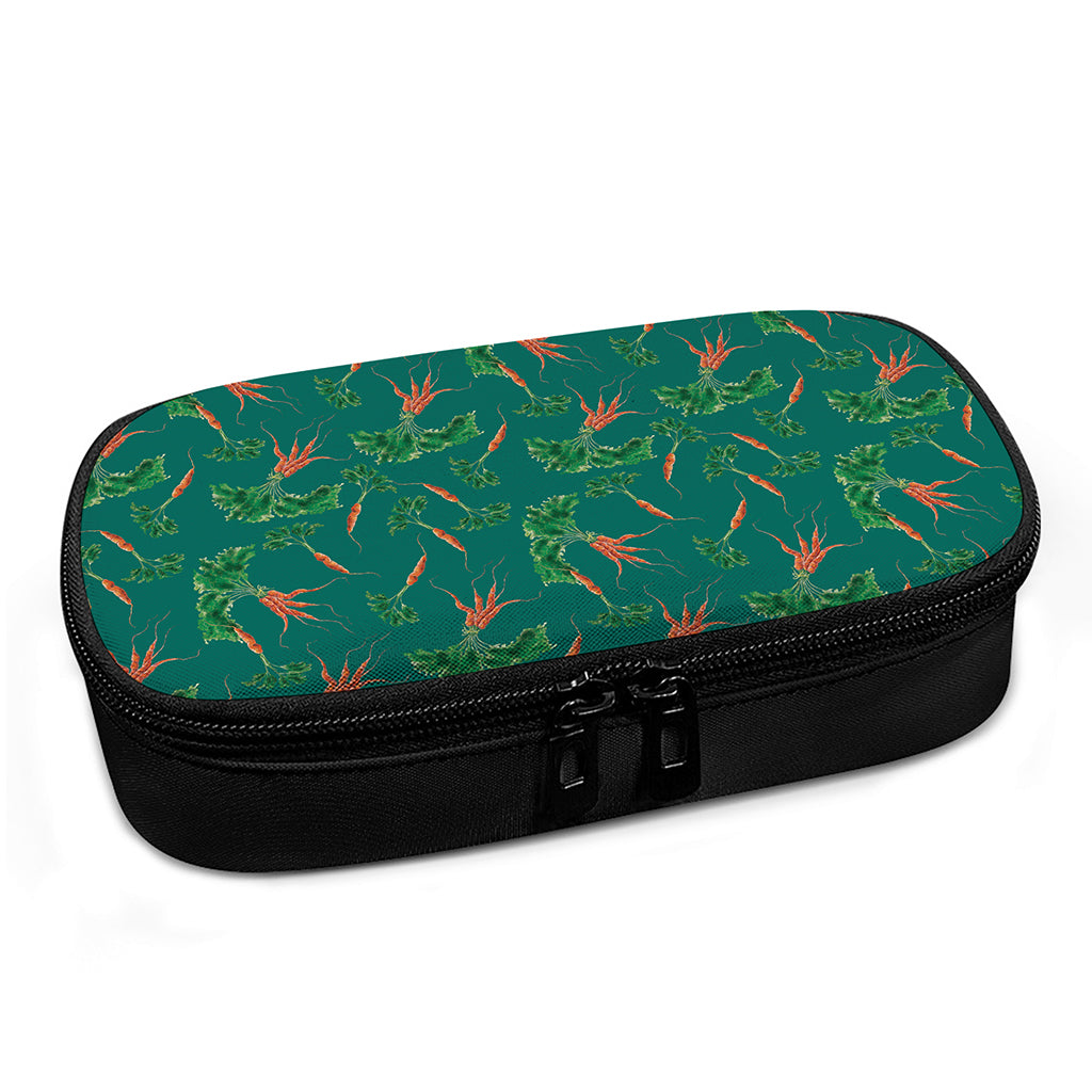 Watercolor Carrot Pattern Print Insulin Cooler Travel Case