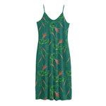 Watercolor Carrot Pattern Print Jersey Midi Cami Dress