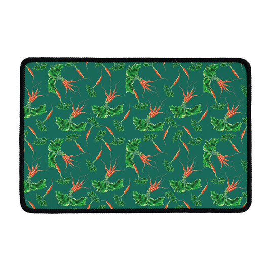 Watercolor Carrot Pattern Print Kitchen Mat