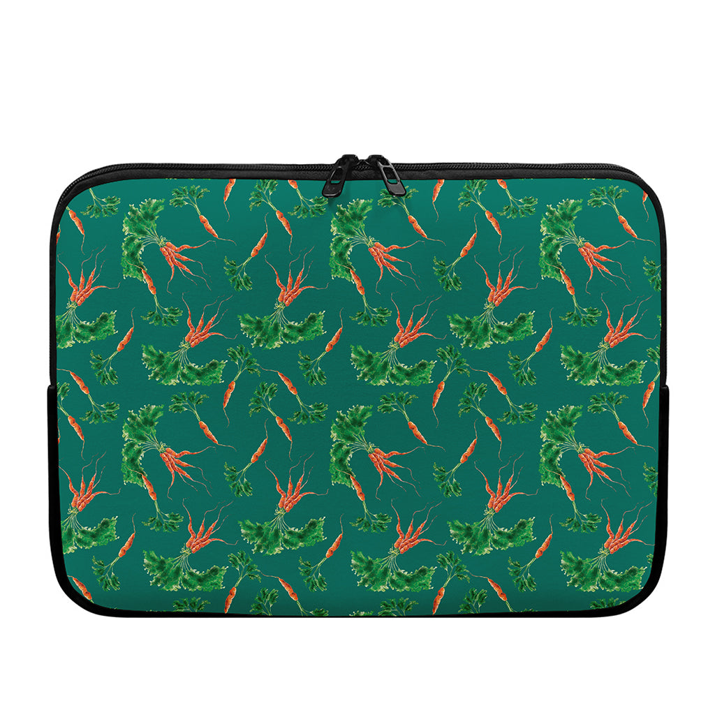 Watercolor Carrot Pattern Print Laptop Sleeve