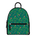 Watercolor Carrot Pattern Print Leather Backpack