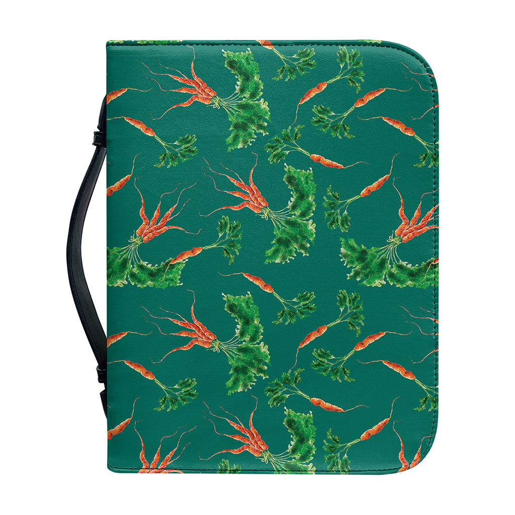 Watercolor Carrot Pattern Print Leather Bible Cover