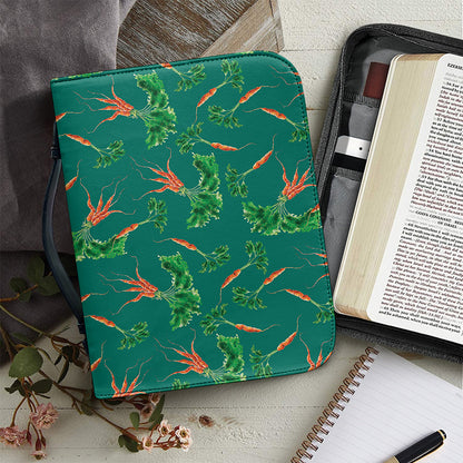 Watercolor Carrot Pattern Print Leather Bible Cover