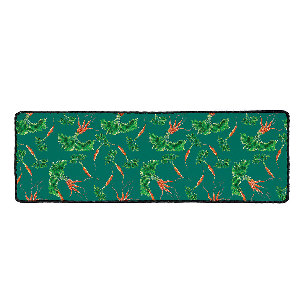 Watercolor Carrot Pattern Print Long Kitchen Mat