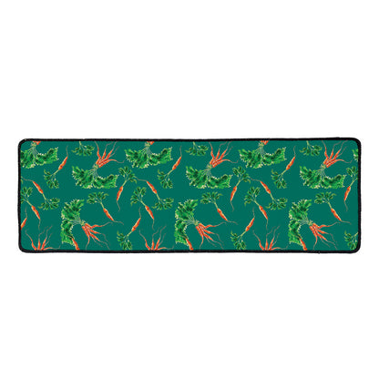 Watercolor Carrot Pattern Print Long Kitchen Mat