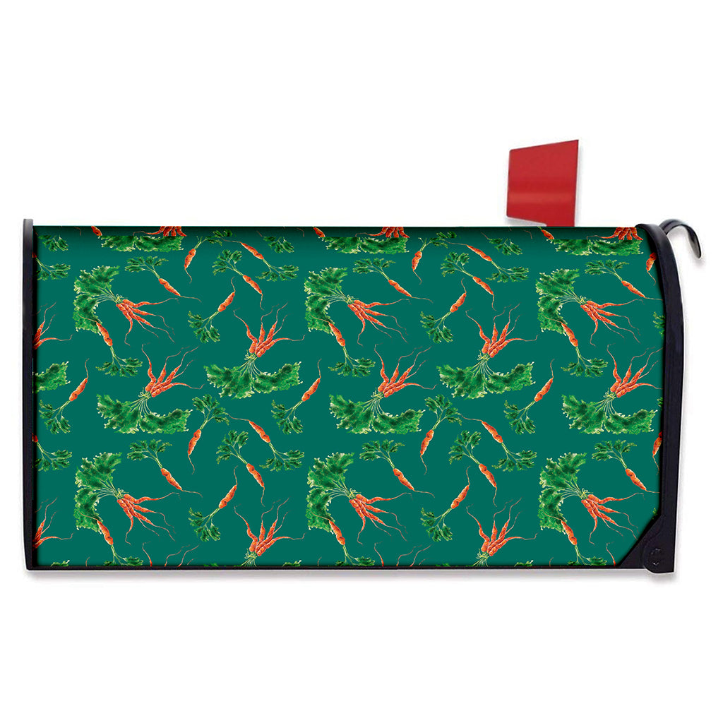 Watercolor Carrot Pattern Print Mailbox Cover