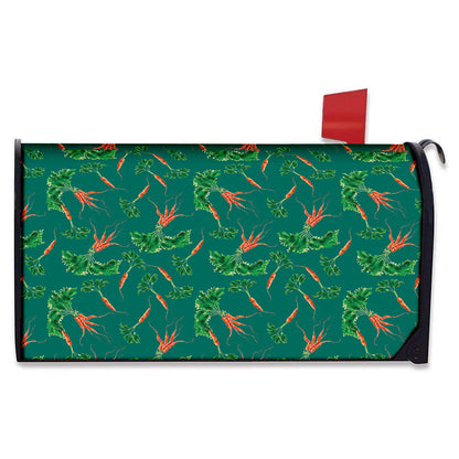 Watercolor Carrot Pattern Print Mailbox Cover