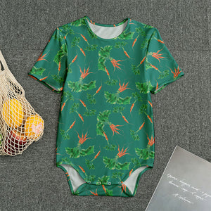 Watercolor Carrot Pattern Print Men's Bodysuit