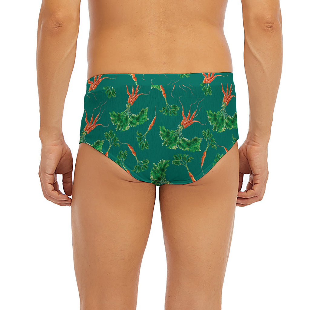 Watercolor Carrot Pattern Print Men's Briefs